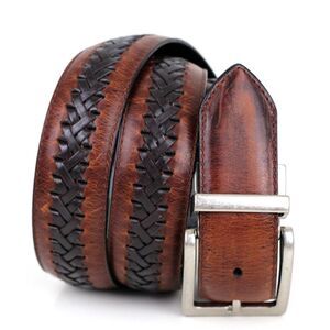 Columbia BROWN BLACK GENUINE LEATHER 1 1/8"Wd REVERSIBLE MEN'S BELT Sz 36 (E3